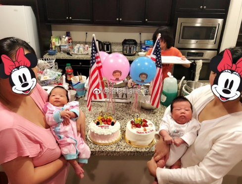 微信截图 20180225175007 - 江苏和黑龙江两家赴美生子客人一起在月子中心给宝宝庆祝满月